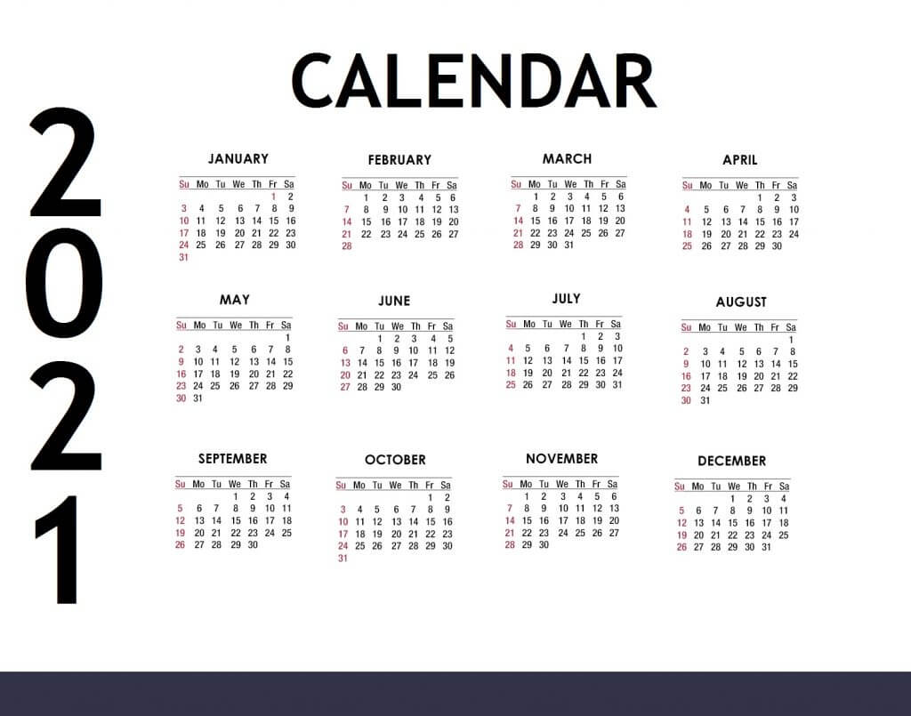 Printable 2021 Wall Calendar